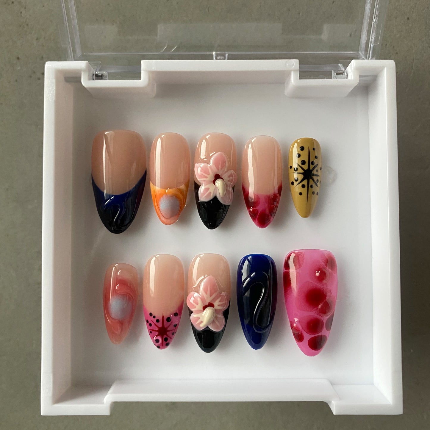 French Five Petal Flower Nail