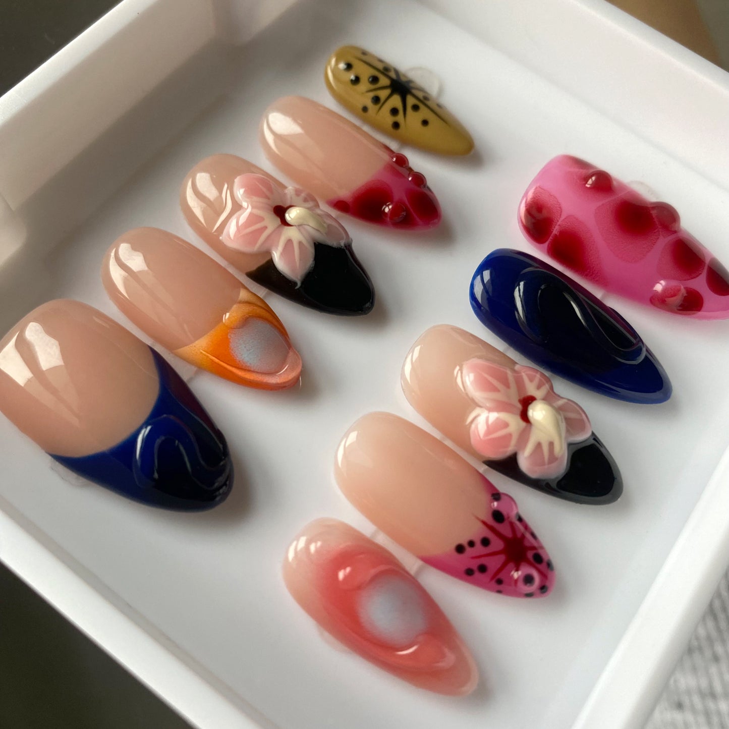 French Five Petal Flower Nail