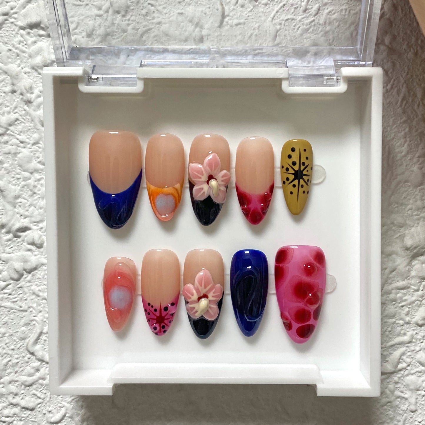 French Five Petal Flower Nail