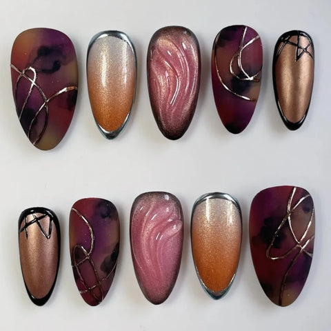 Brown Almond Nails