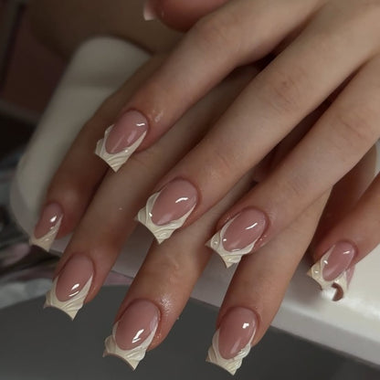White French Duckbill Nails