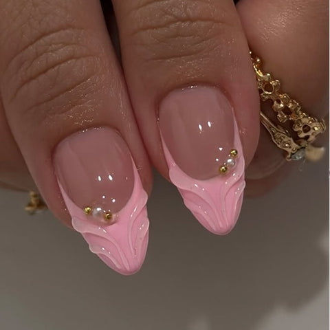 Pink White French Flower