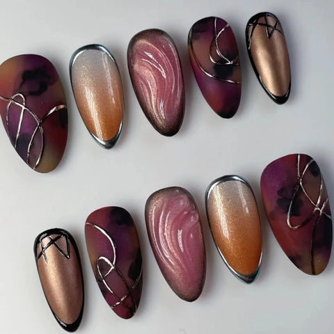 Brown Almond Nails