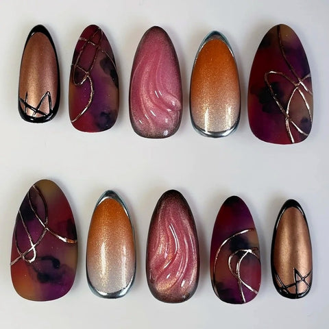 Brown Almond Nails