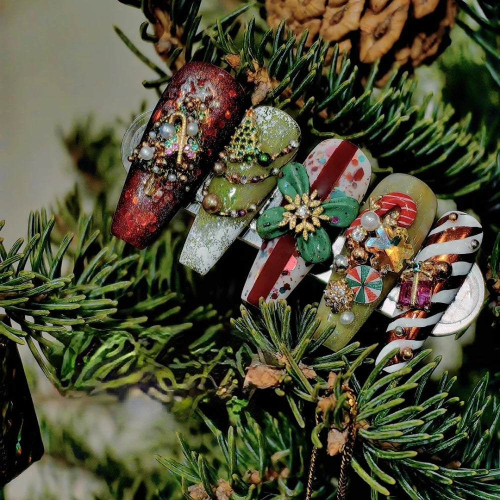 Candy and Christmas Nails