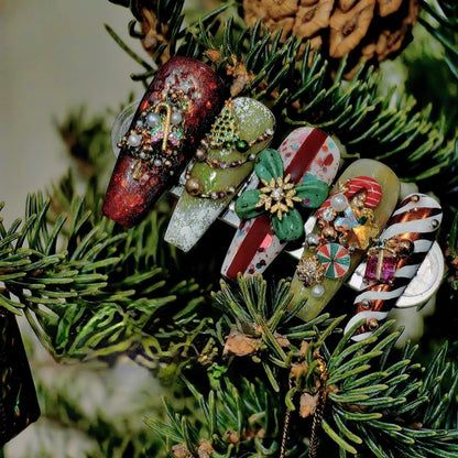 Candy and Christmas Nails