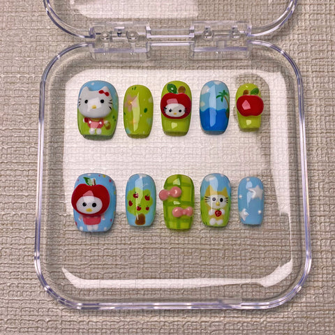Press On Nails Cute Kitty Kitten Set