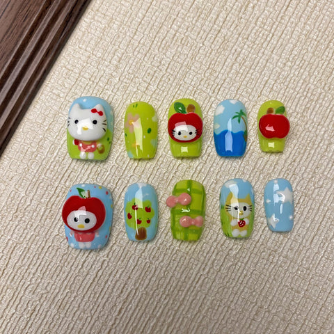 Press On Nails Cute Kitty Kitten Set
