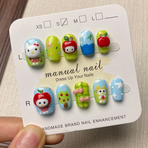 Press On Nails Cute Kitty Kitten Set