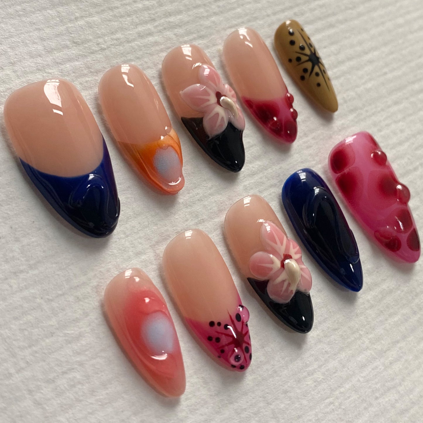 French Five Petal Flower Nail