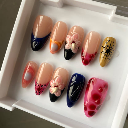 French Five Petal Flower Nail