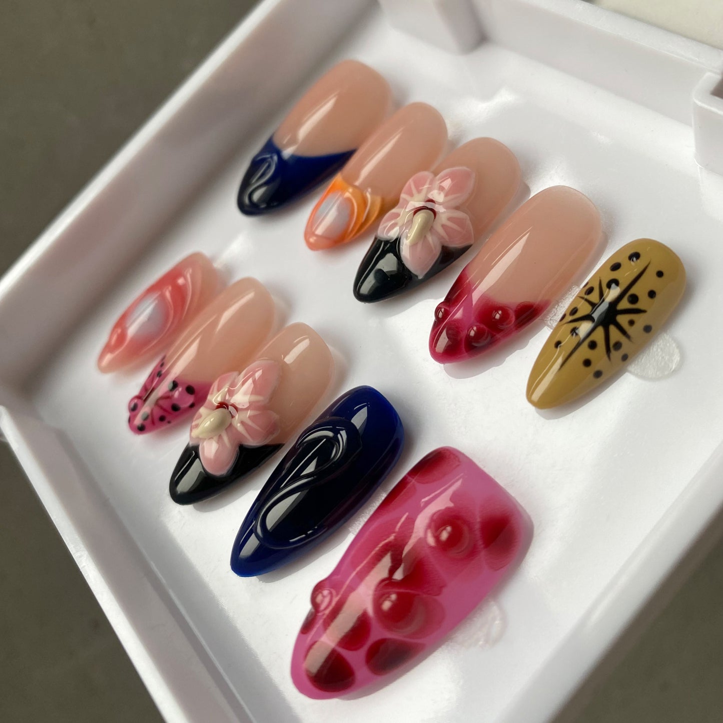 French Five Petal Flower Nail