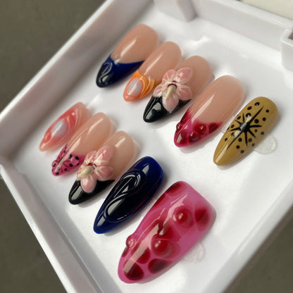 French Five Petal Flower Nail