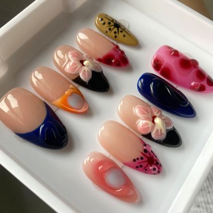French Five Petal Flower Nail