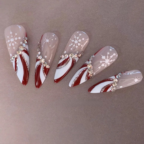 Red French Christmas Nails