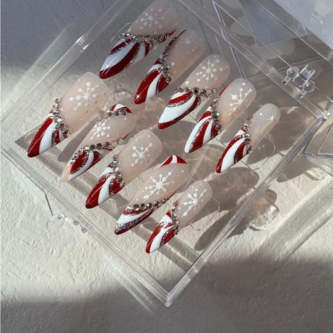 Red French Christmas Nails