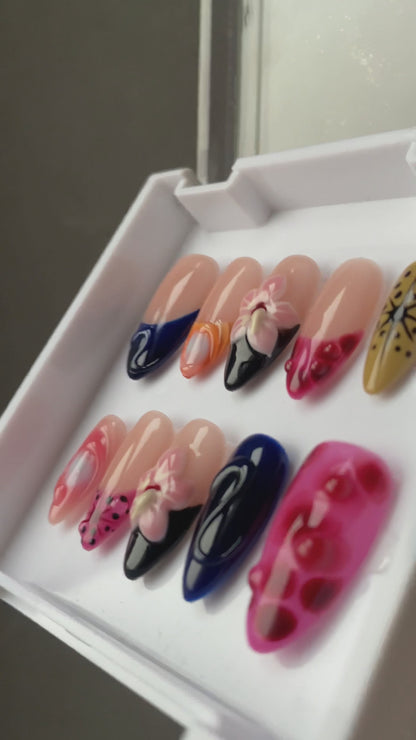 French Five Petal Flower Nail