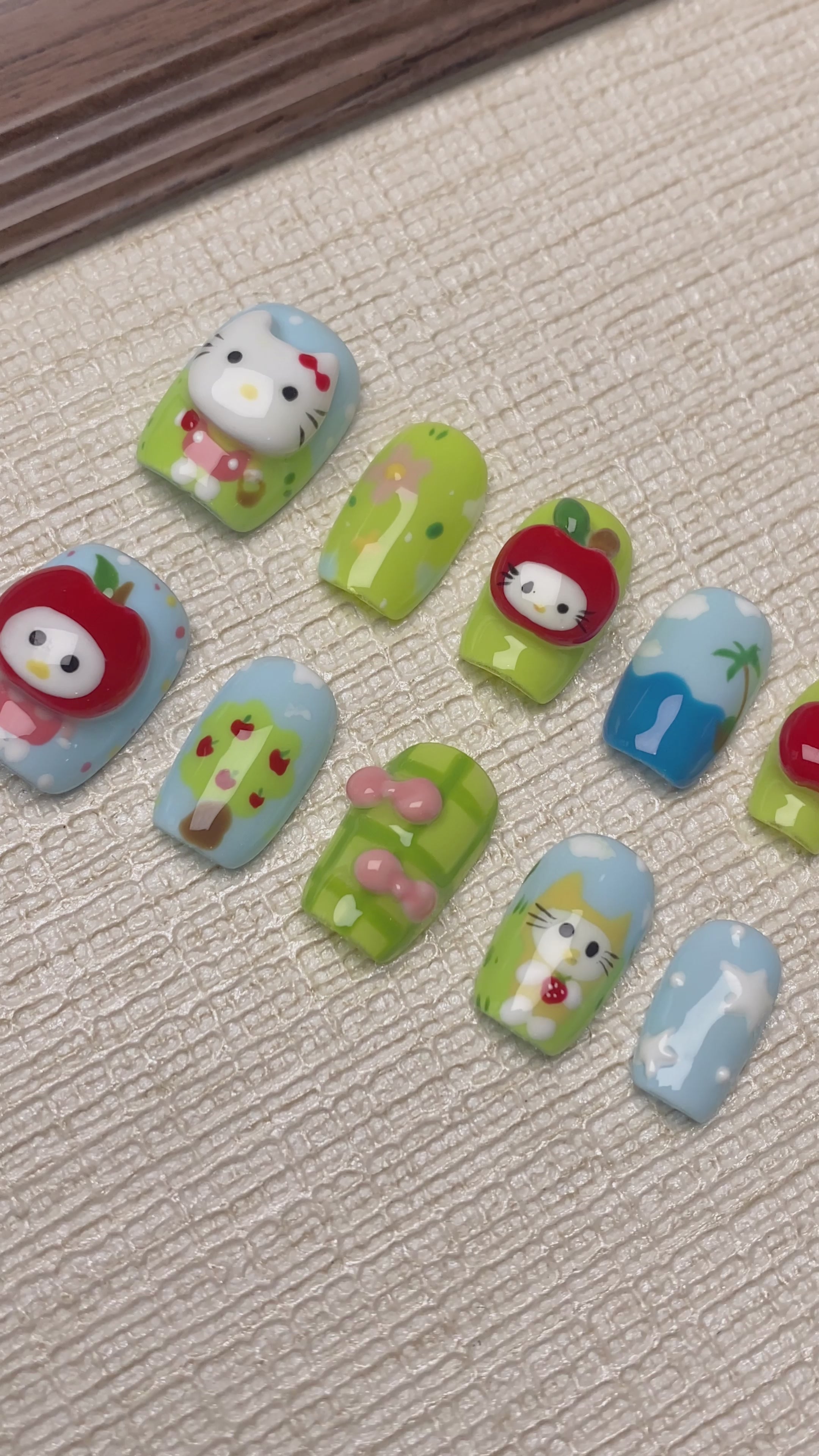 Press On Nails Cute Kitty Kitten Set